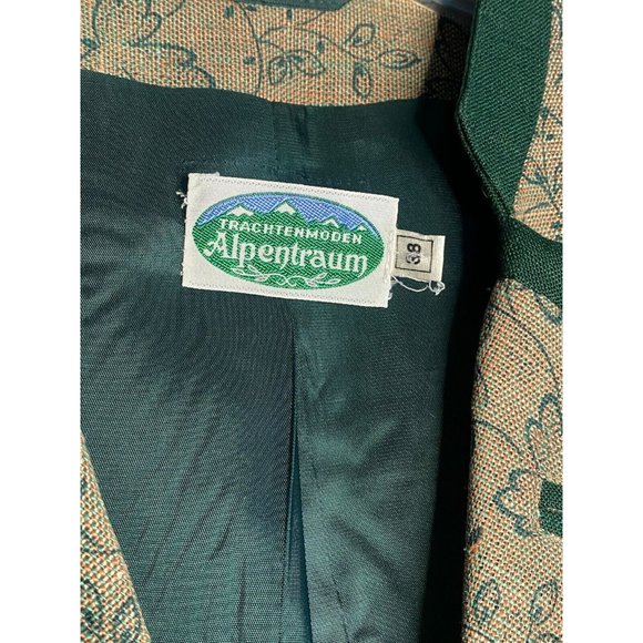 Vintage Trachtenmoden Alpentraum green print blazer size 38 -‎ St. Patrick's Day - Picture 8 of 8